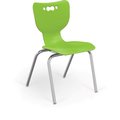 Mooreco Hierarchy School Chair, 4 Leg, 18" Chrome Frame, Green Armless Shell, PK5 53318-5-GREEN-NA-CH